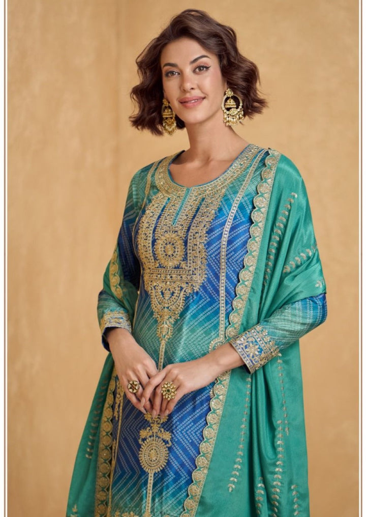 Mangal Hibis full work suit set