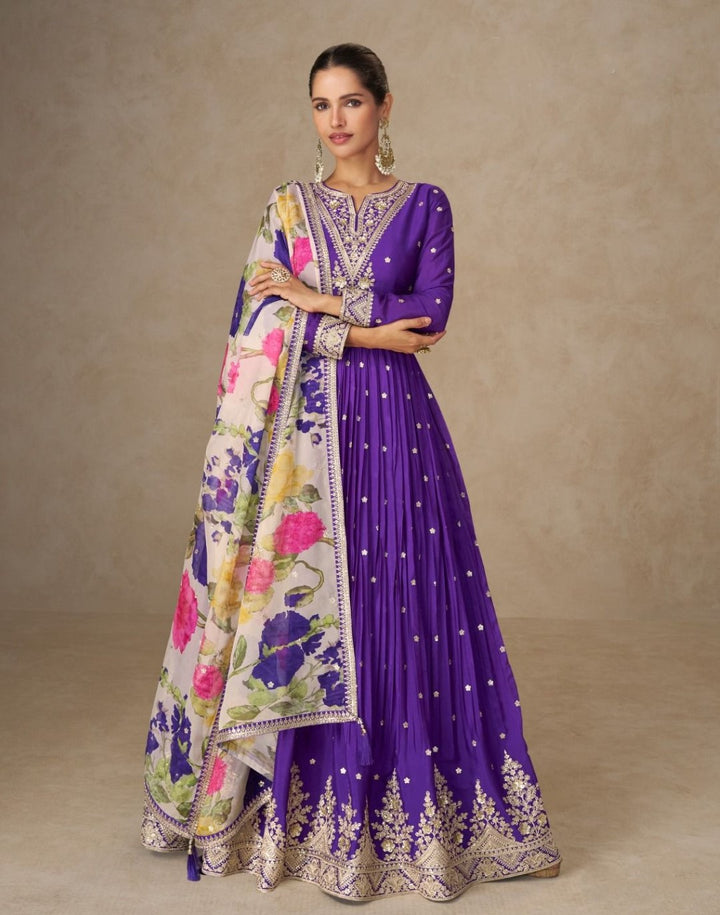 Mangal Heather Full Work Anarkali Set