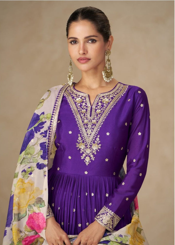 Mangal Heather Full Work Anarkali Set