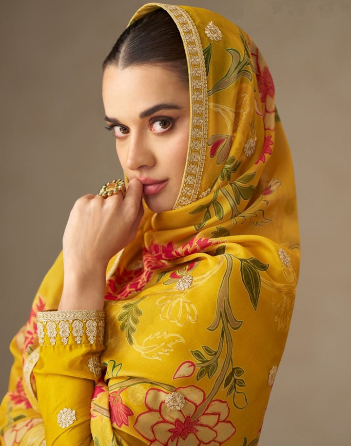 Mangal Maize full work Anarkali Dupatta set