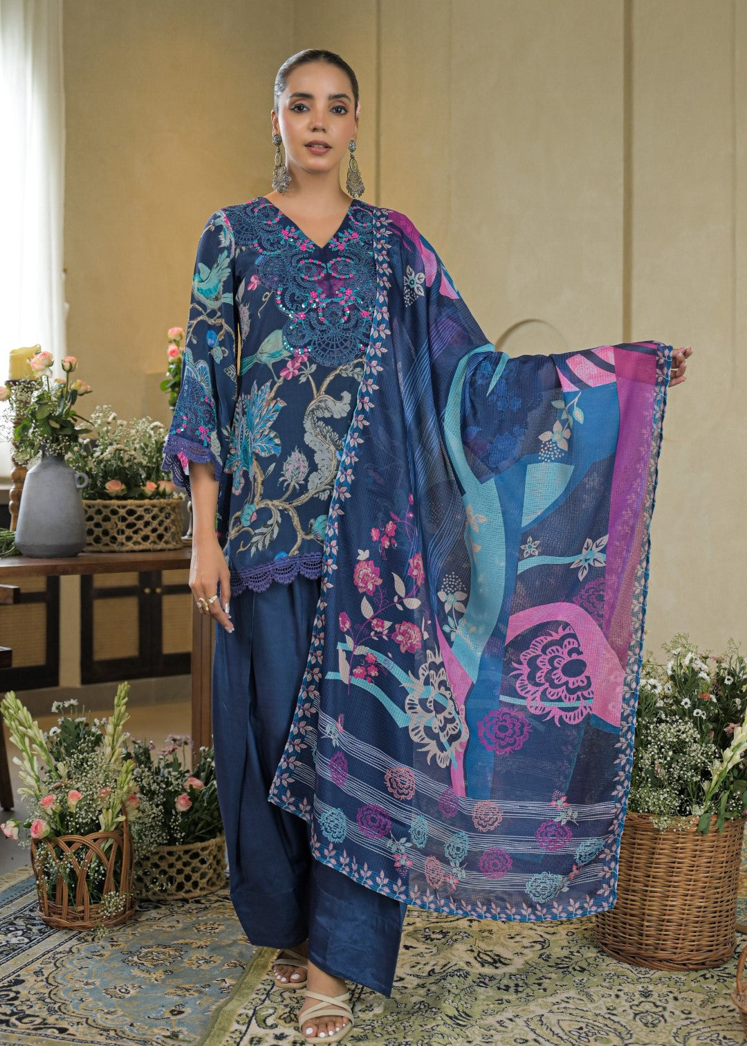 Vastramaya azure farshi salwar suit set