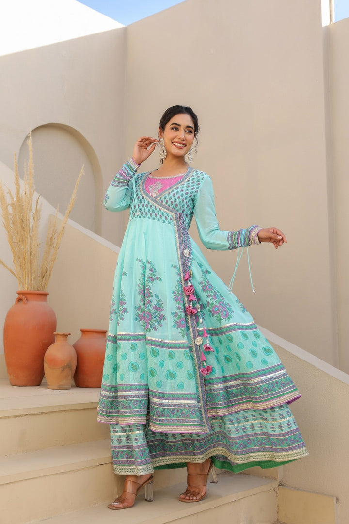 Vastramaya Aqua premium cotton gown
