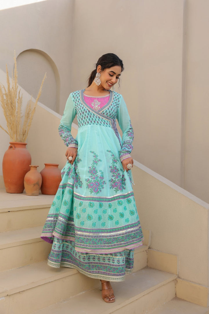 Vastramaya Aqua premium cotton gown
