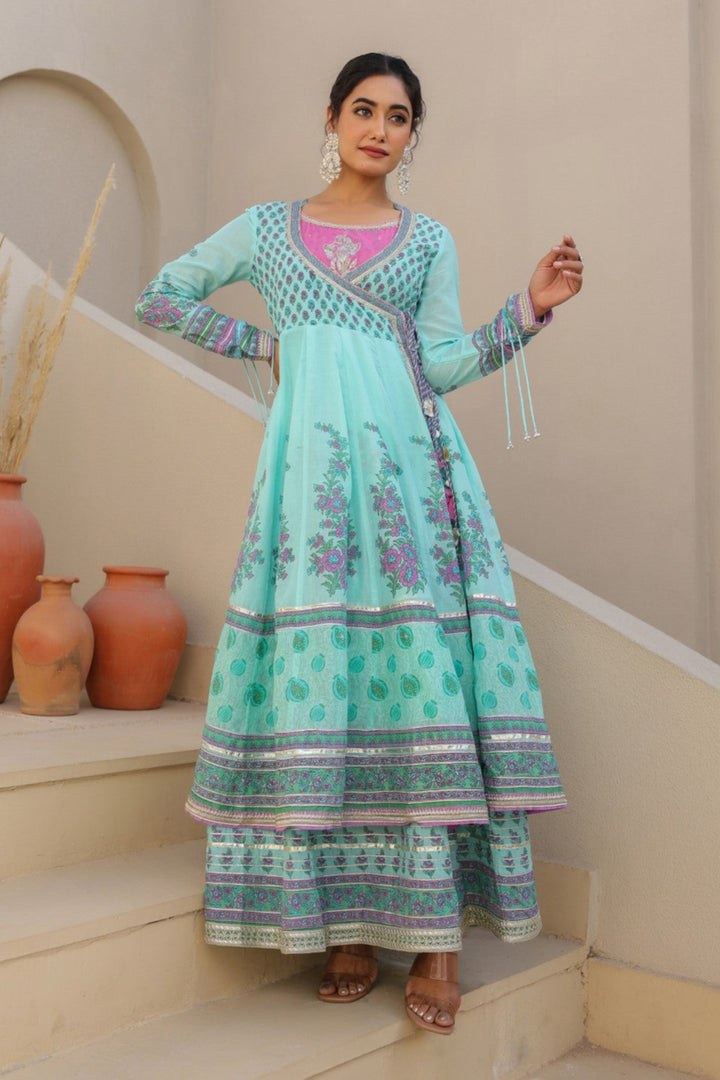 Vastramaya Aqua premium cotton gown