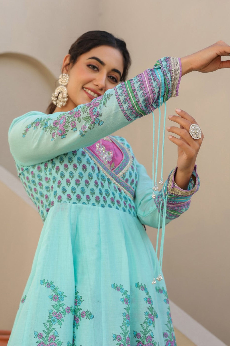 Vastramaya Aqua premium cotton gown