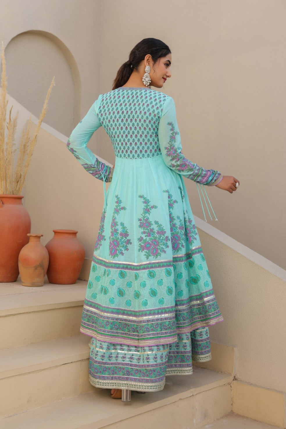 Vastramaya Aqua premium cotton gown