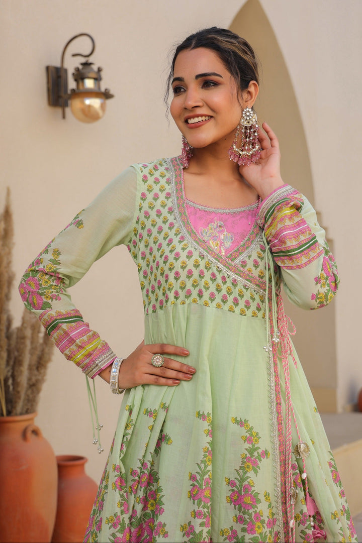 Vastramaya Pista premium cotton gown