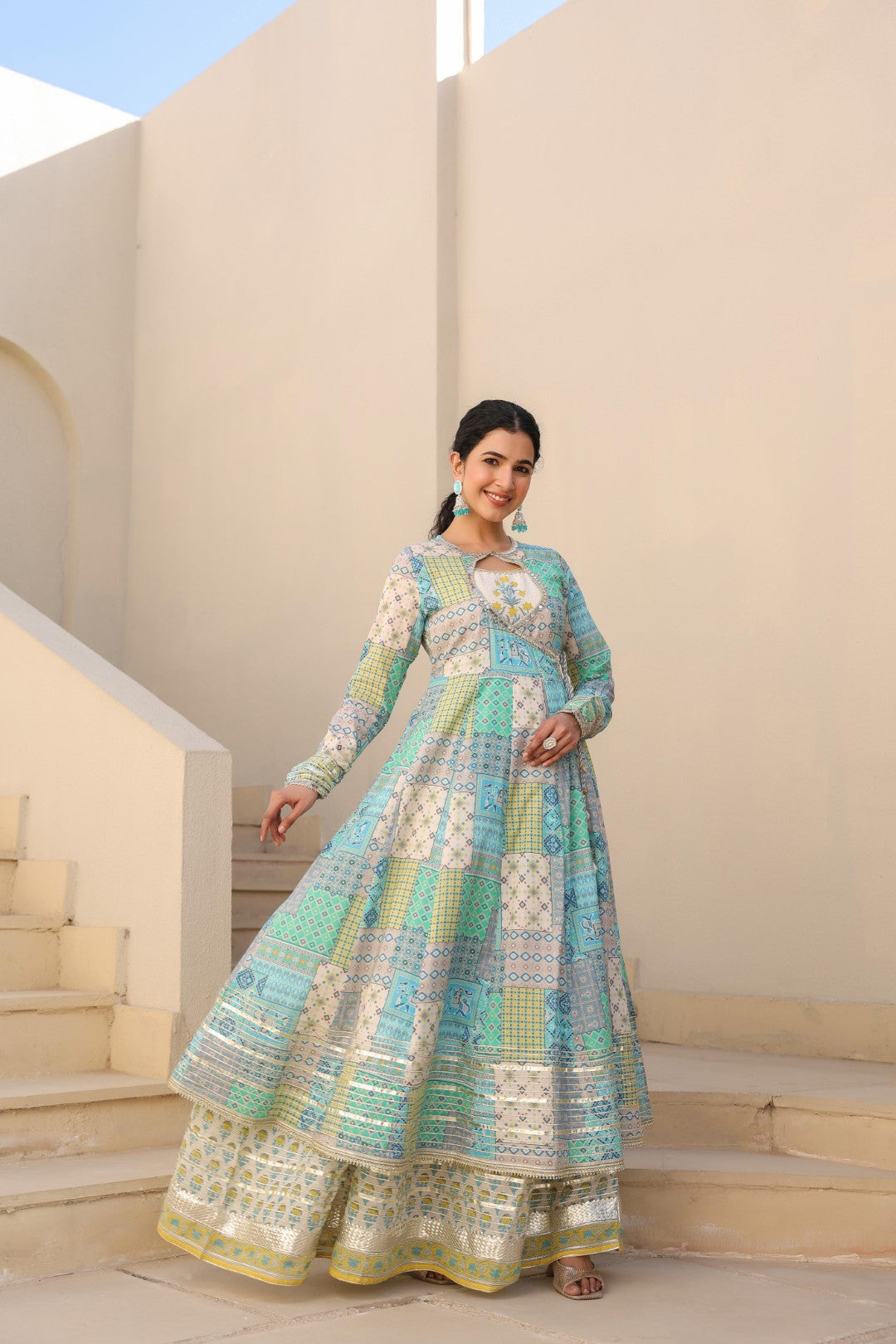 Vastramaya peacock cotton festive gown