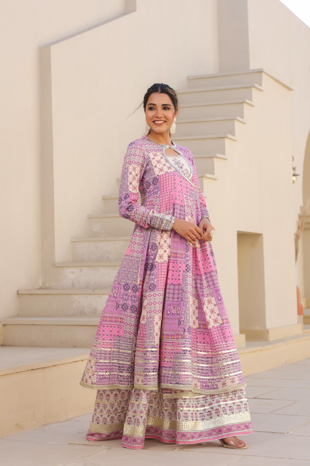 Vastramaya tyrian cotton festive gown