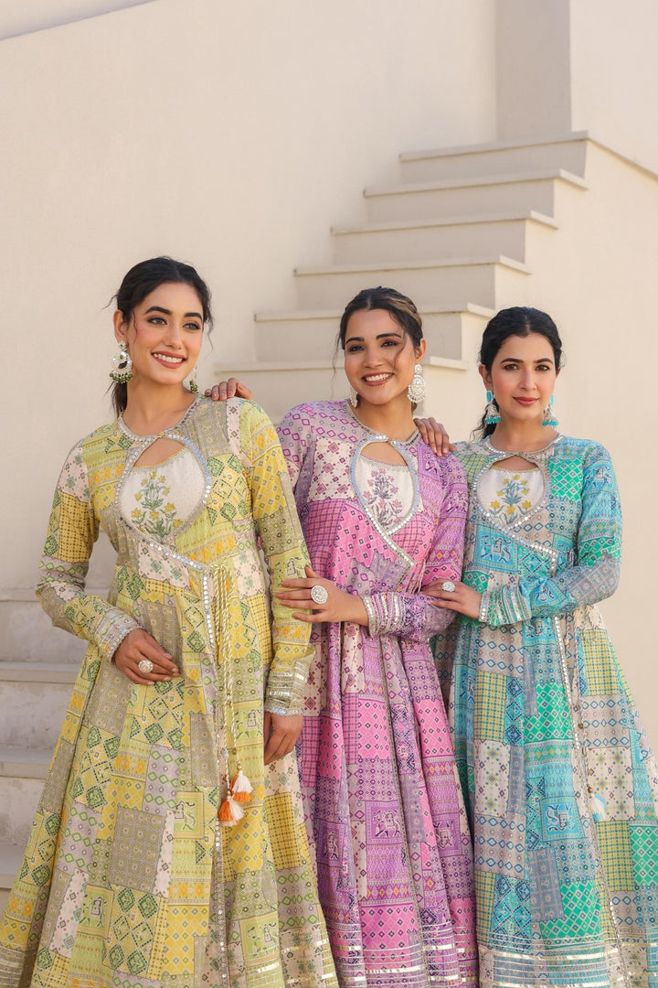 Vastramaya tyrian cotton festive gown