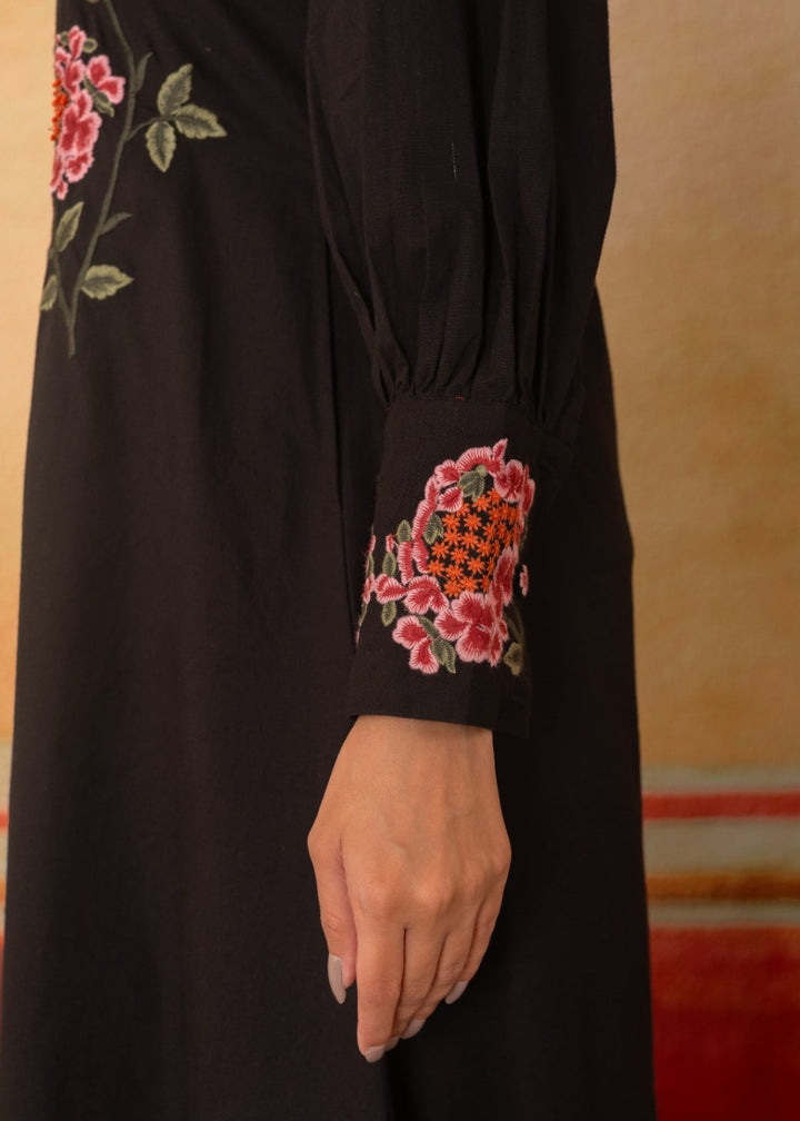 Mahua sable embroidery cotton dress