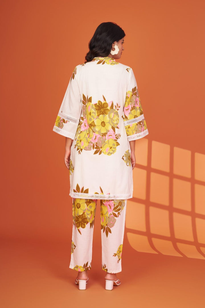Mahua marigold cotton printed co-ord set