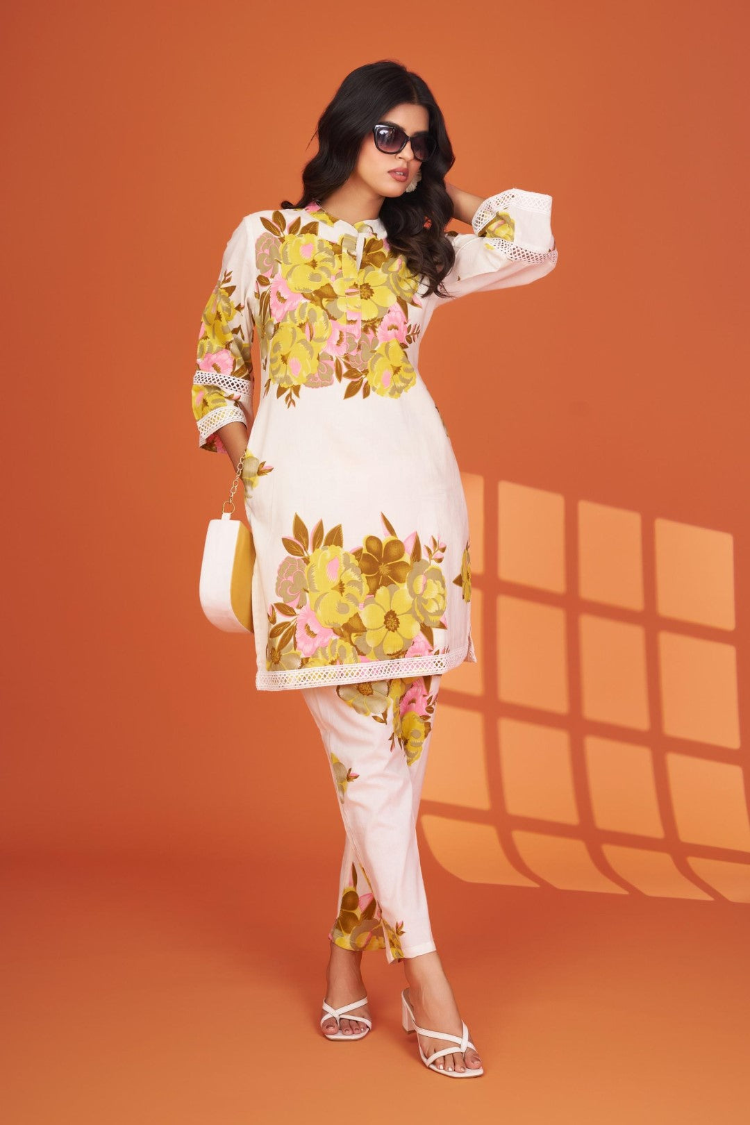 Mahua marigold cotton printed co-ord set