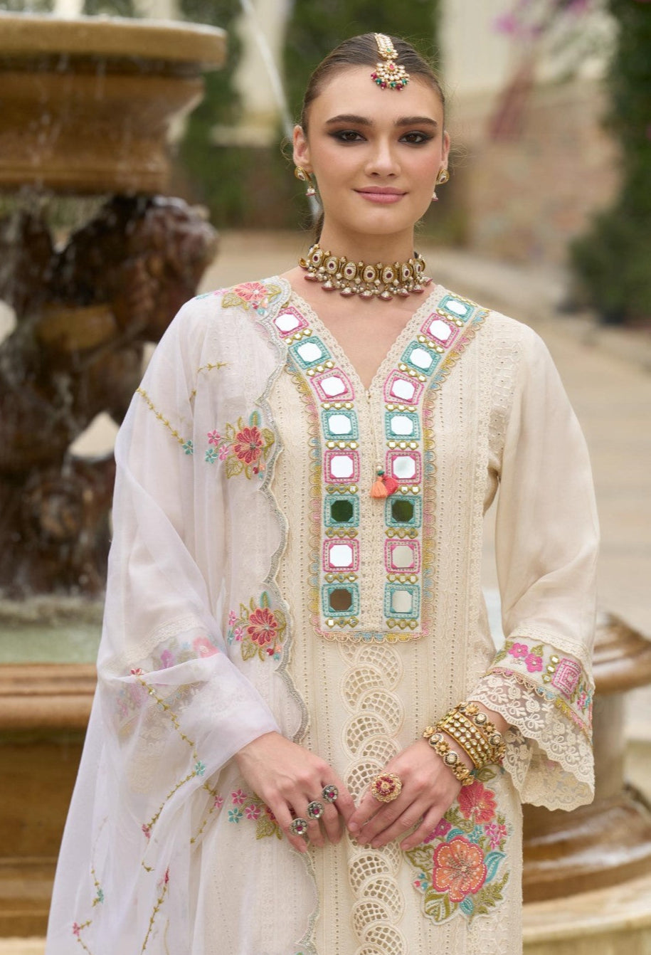 Chandrani Daisy Schiffli Full Work Suit Set