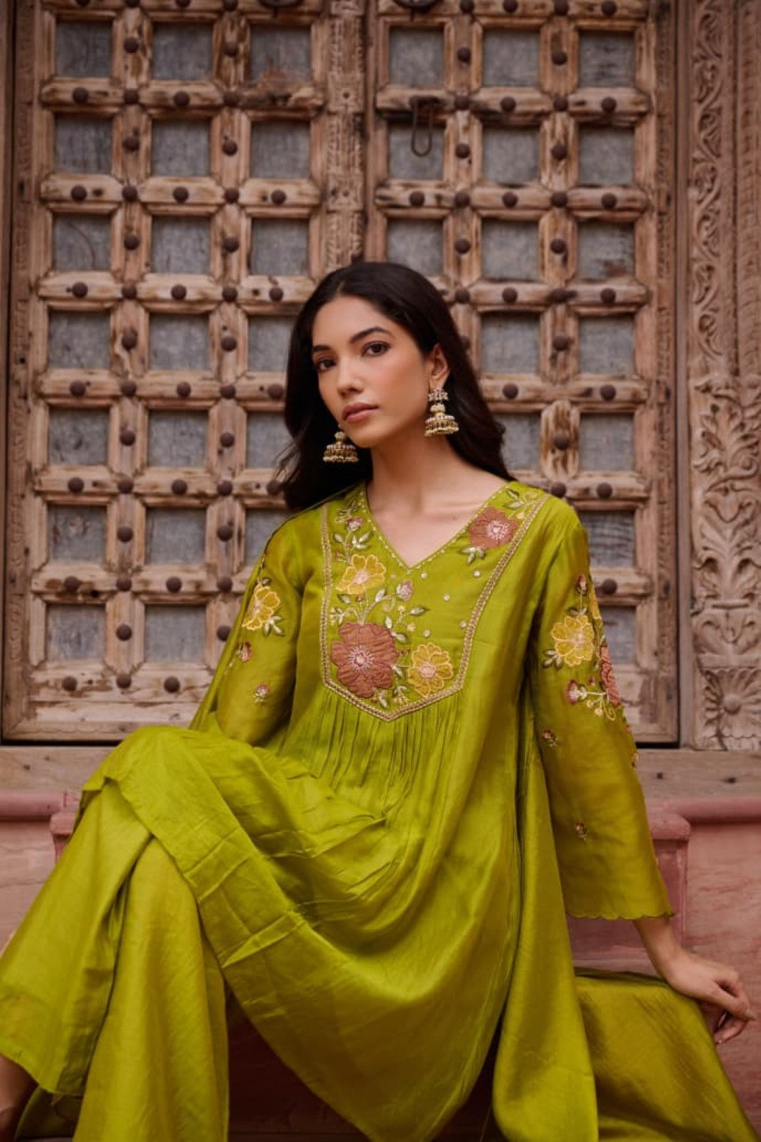 Sangini pear embroidery work suit set