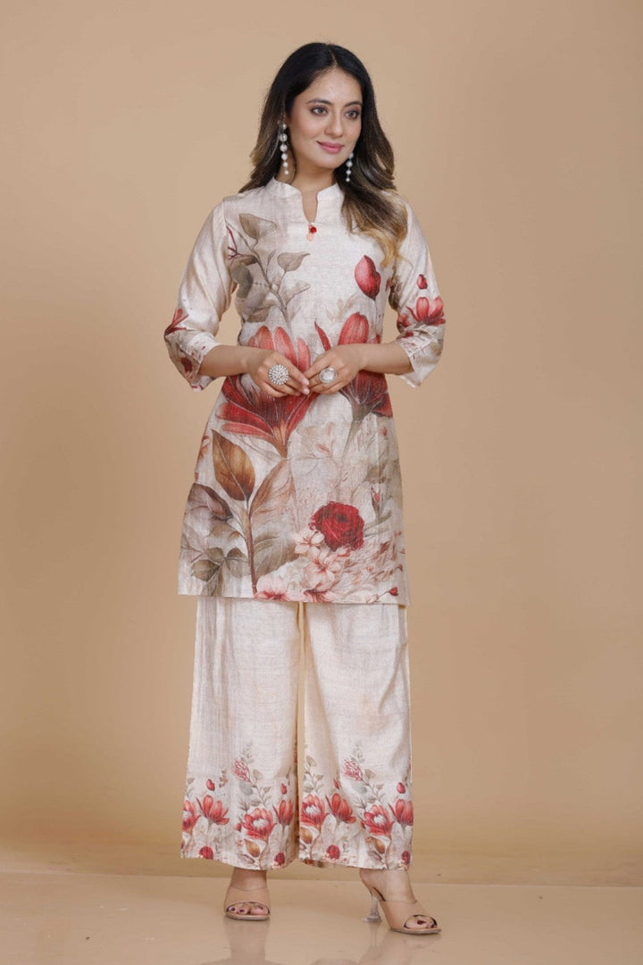 Malti dandelion printed work co-ord set