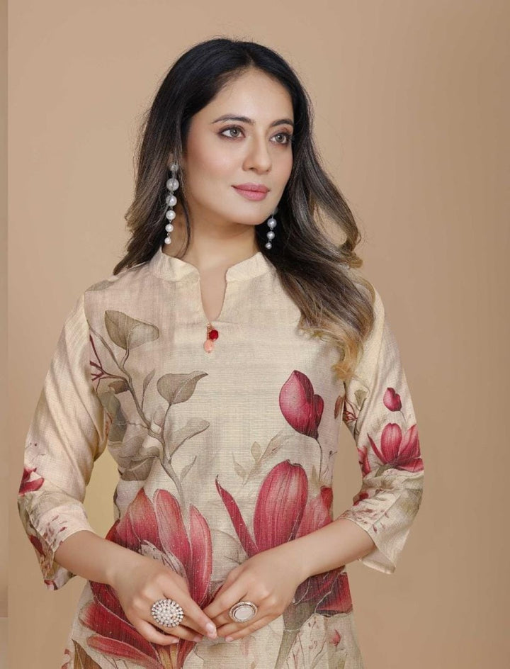 Malti dandelion printed work co-ord set