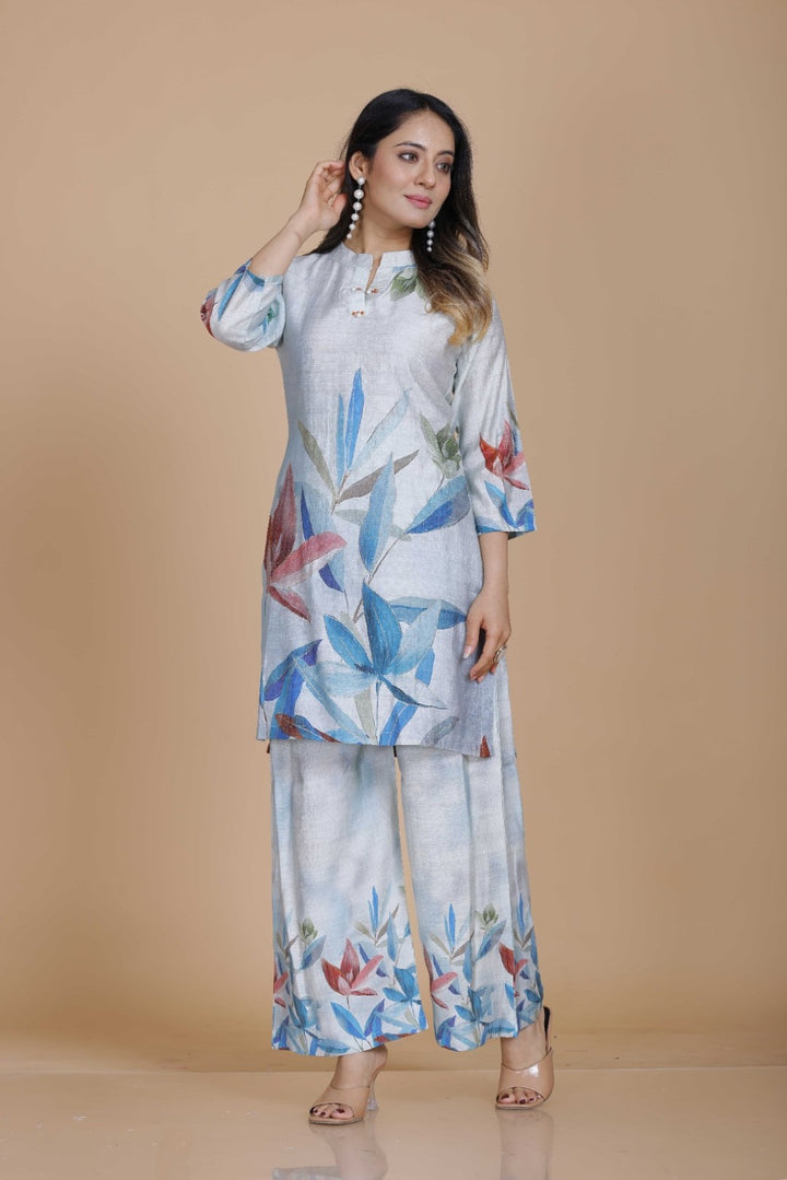 Malti hibis printed work co-ord set