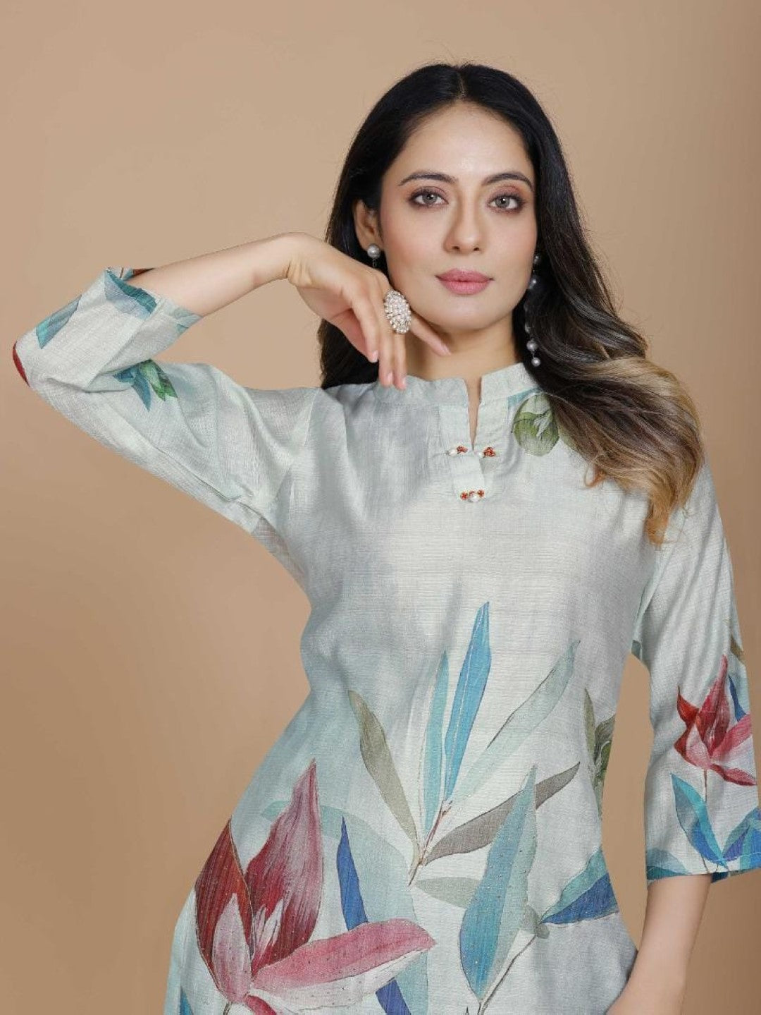 Malti hibis printed work co-ord set