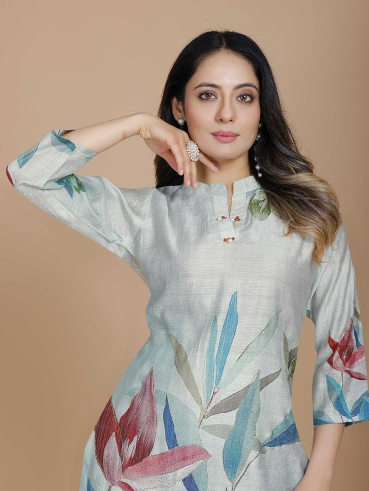 Malti hibis printed work co-ord set