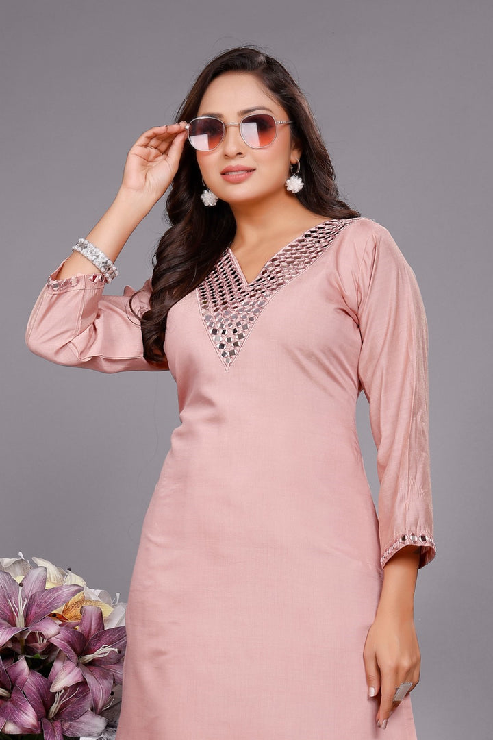 Divya blush mirror work co-ord set