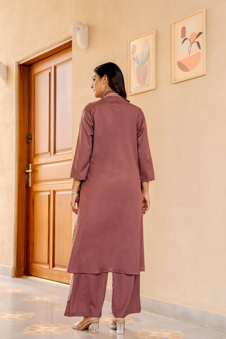 Akira mocha cotton 3 pc fusion co-ord set