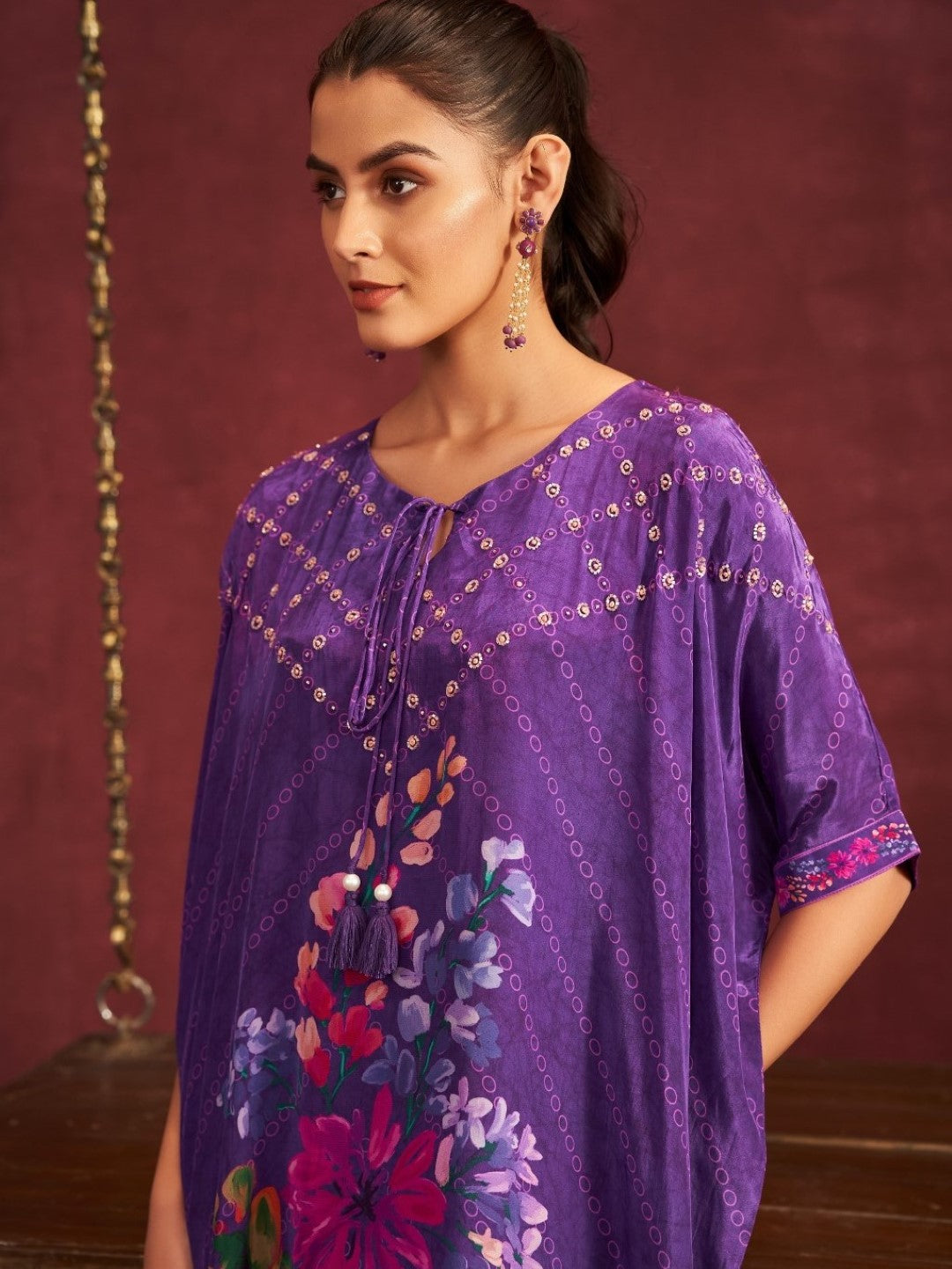 Aster helio work kaftan pant set