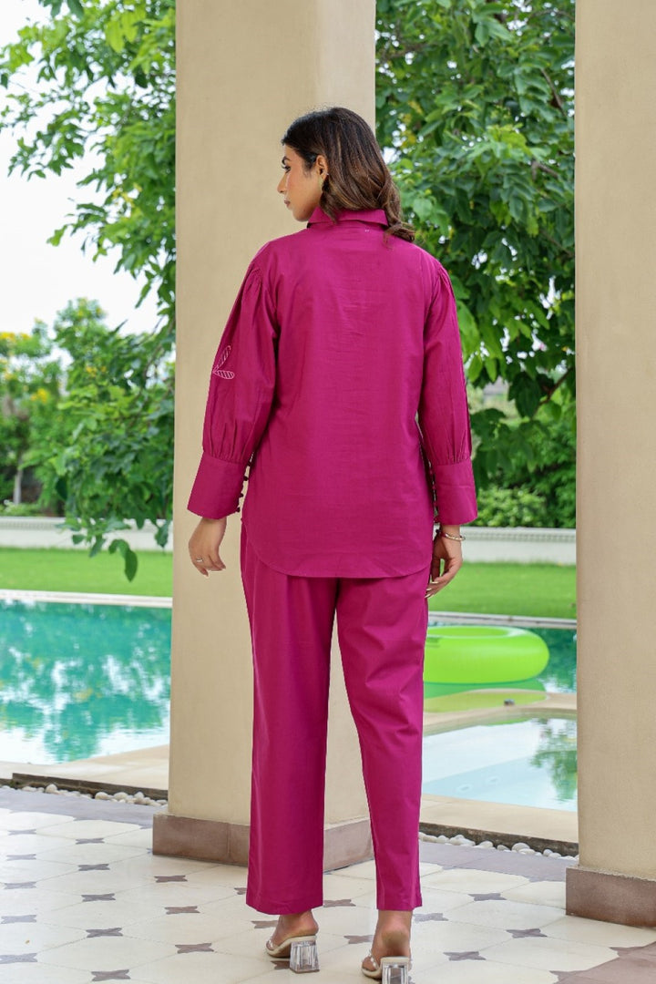 Maurya Cameo Embroidery Cotton Co-ord Set
