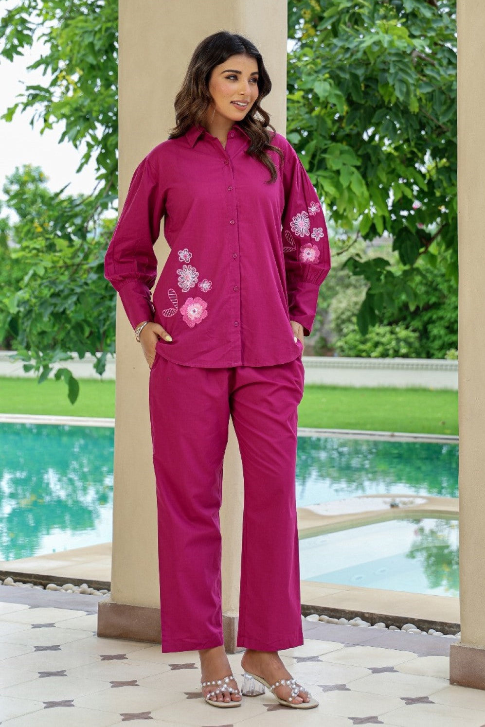 Maurya Cameo Embroidery Cotton Co-ord Set