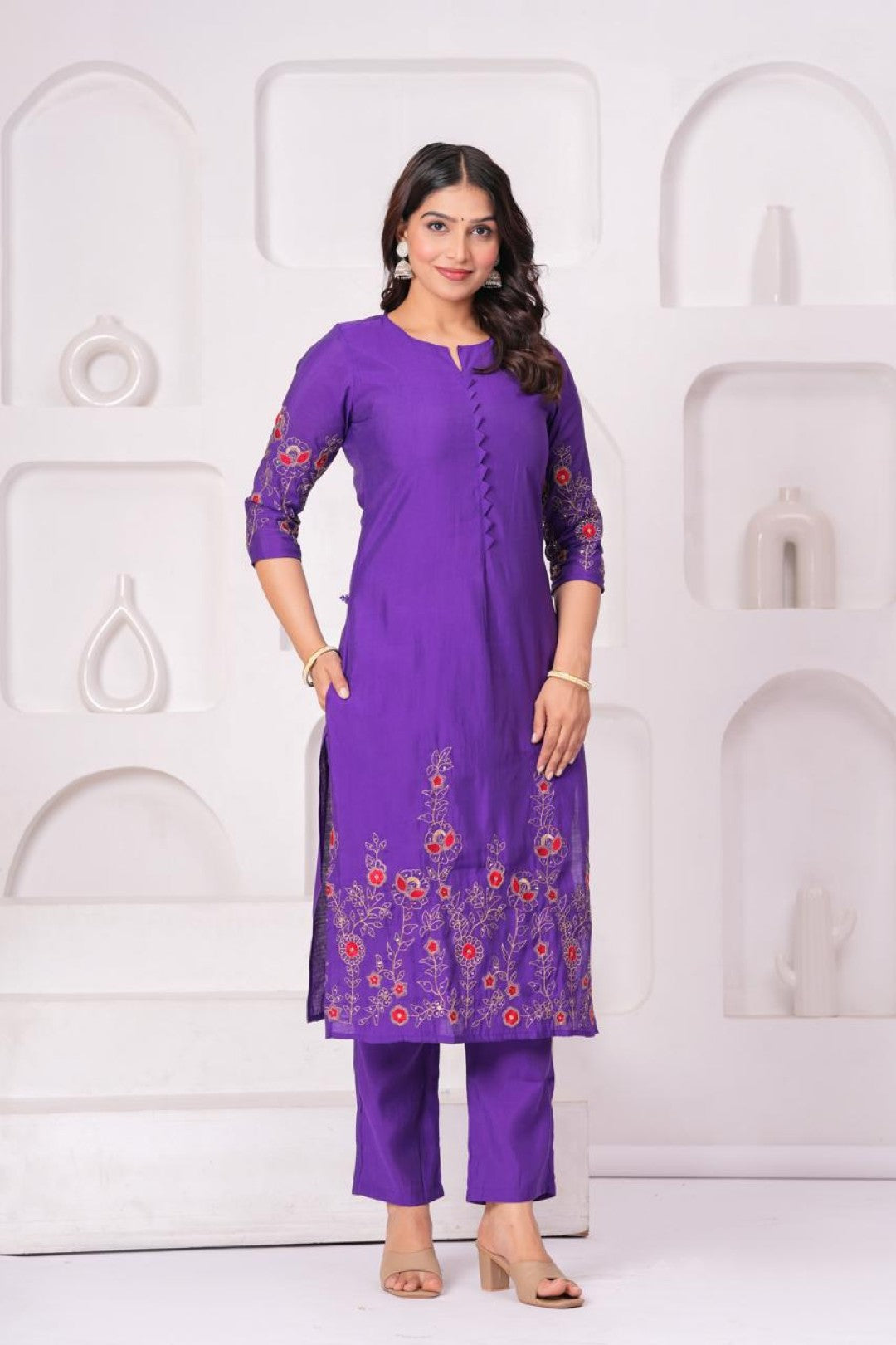 Jayti Rebecca Embroidered Suit Set