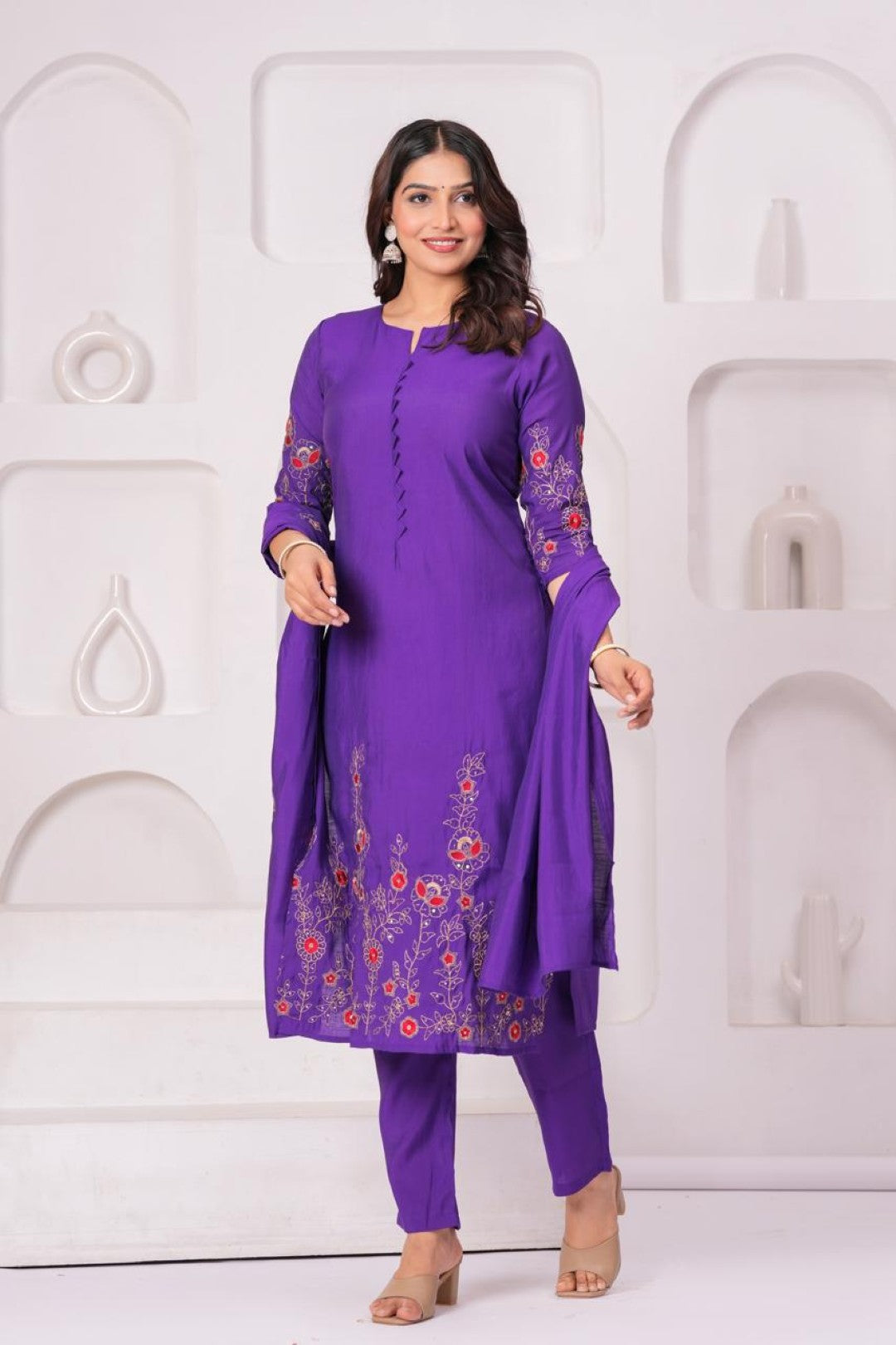 Jayti Rebecca Embroidered Suit Set