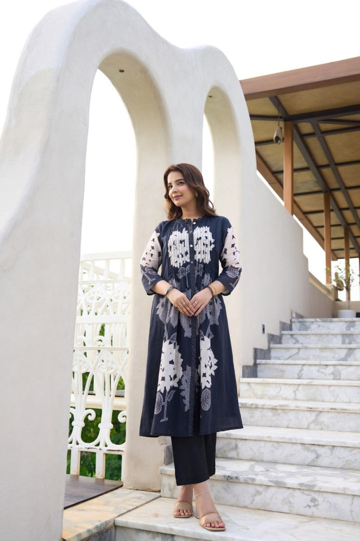 Akira marine Printed cotton kurta pant set