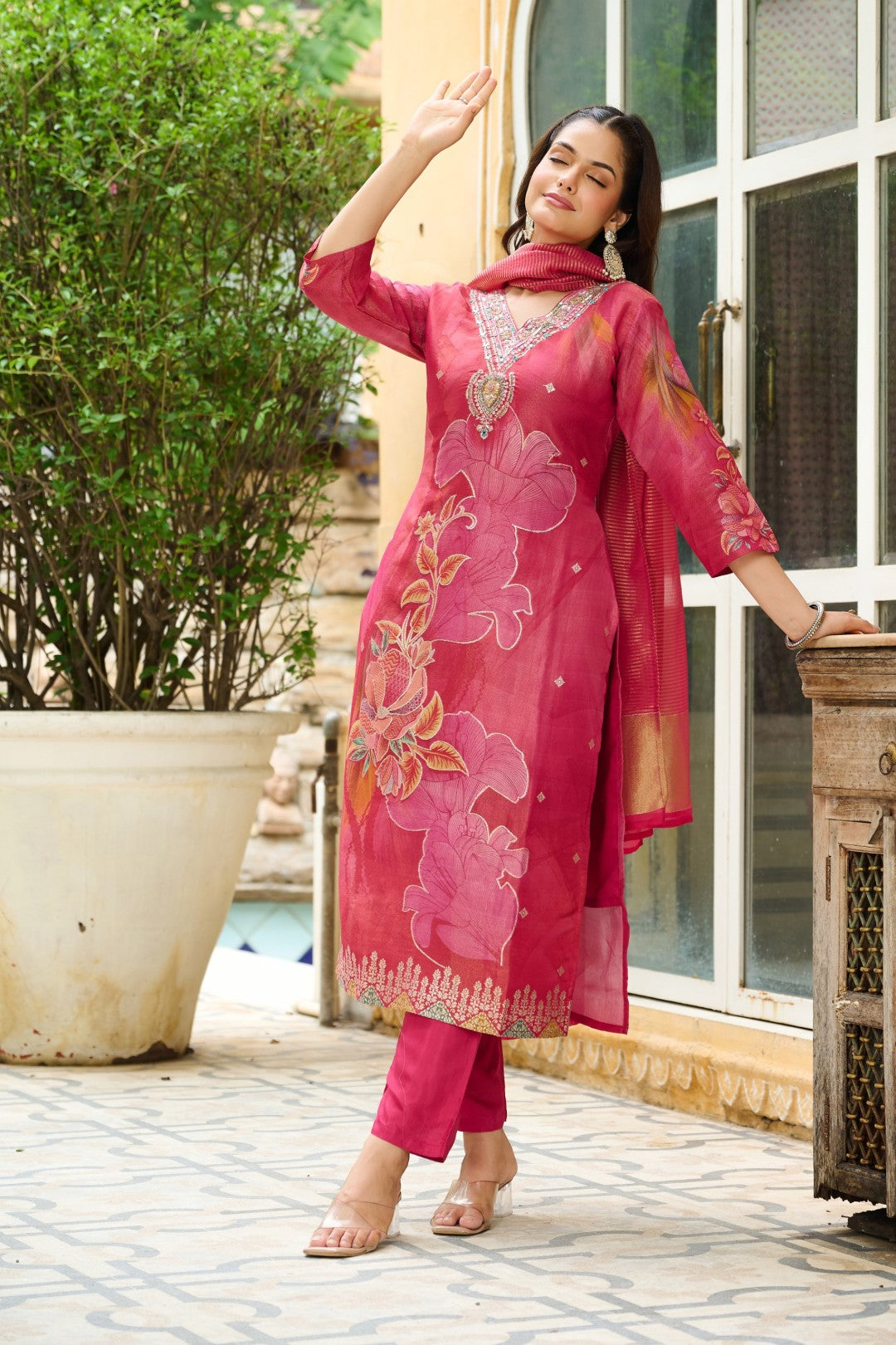 Malti Carmine Printed Suit Set