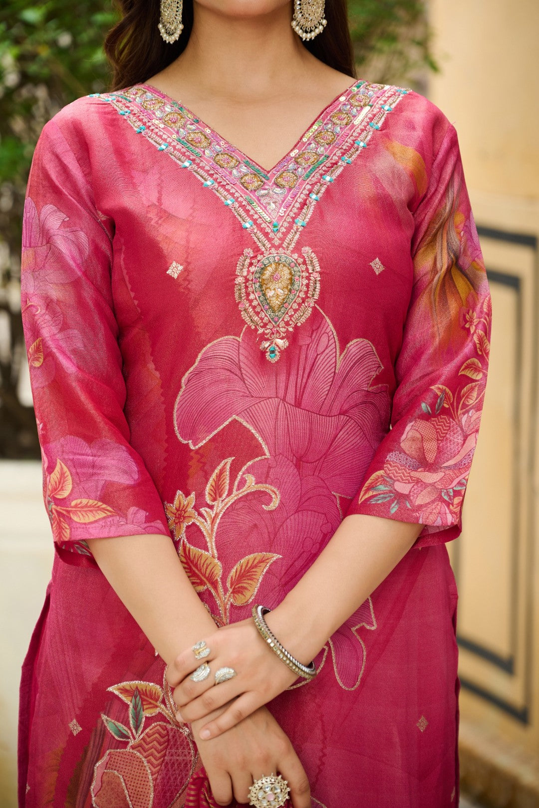 Malti Carmine Printed Suit Set