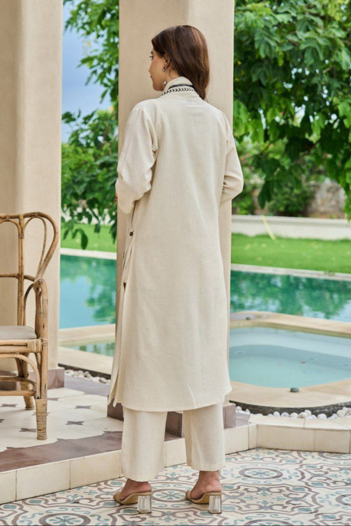 Akira Cream cotton jacket co-ord set