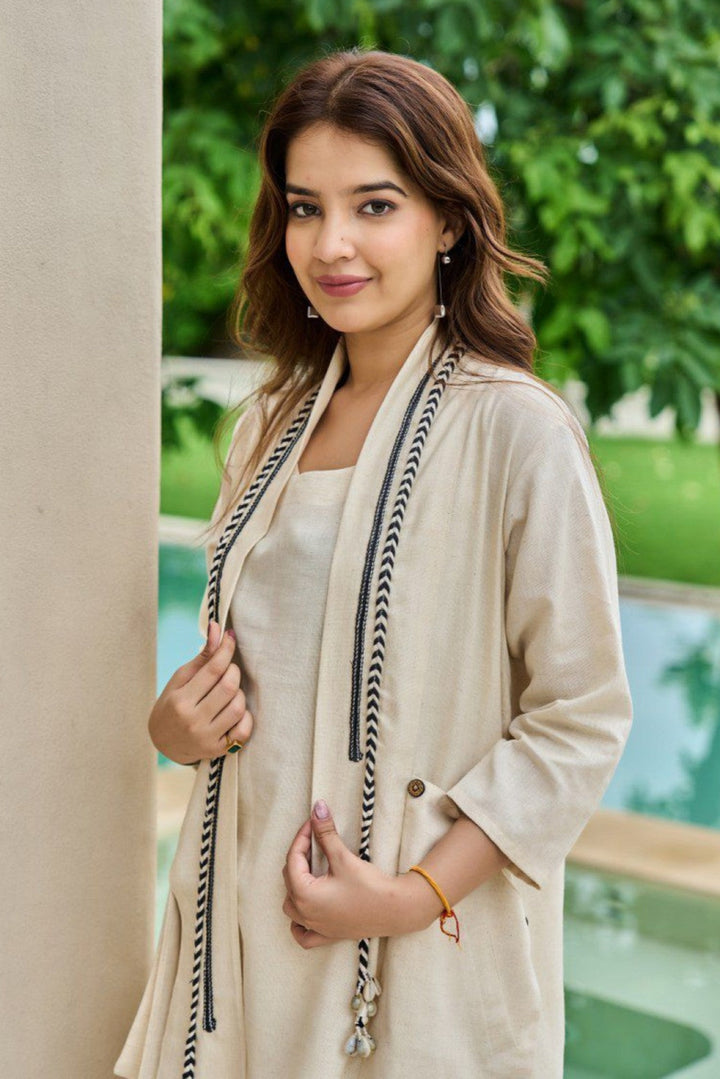 Akira Cream cotton jacket co-ord set