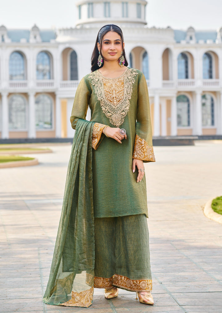 Mihika Olive Full Work Premium Suit set