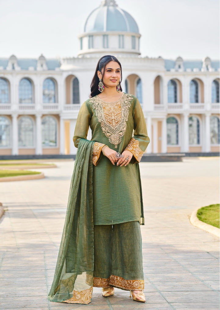 Mihika Olive Full Work Premium Suit set