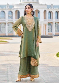 Mihika Olive Full Work Premium Suit set