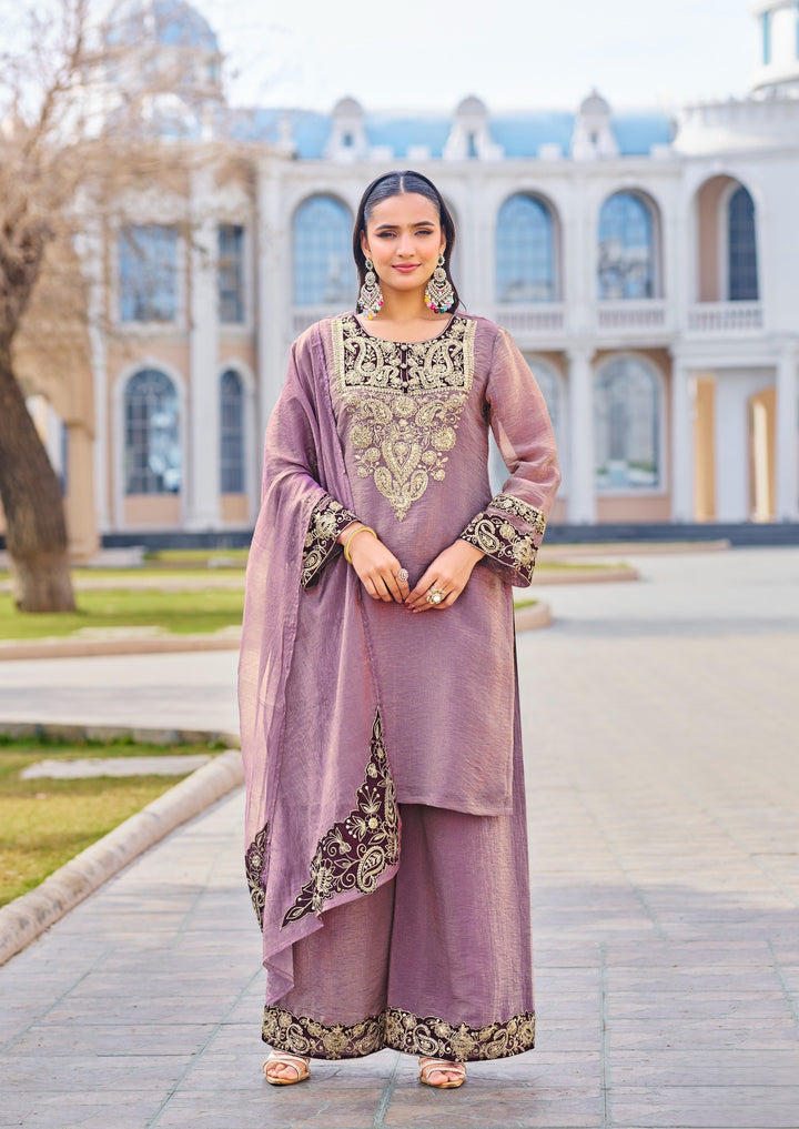 Mihika Lavender Full Work Premium Suit set