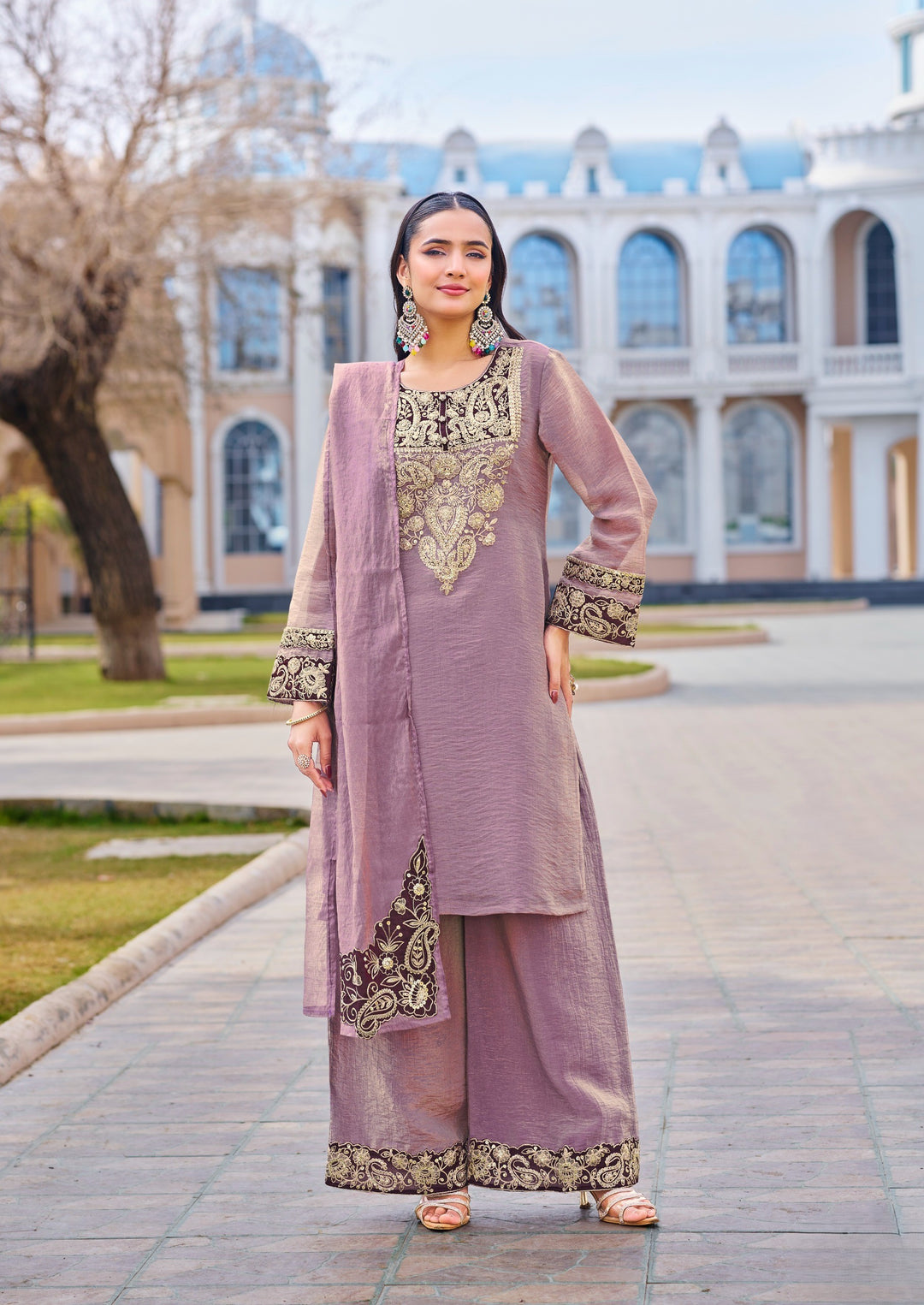 Mihika Lavender Full Work Premium Suit set
