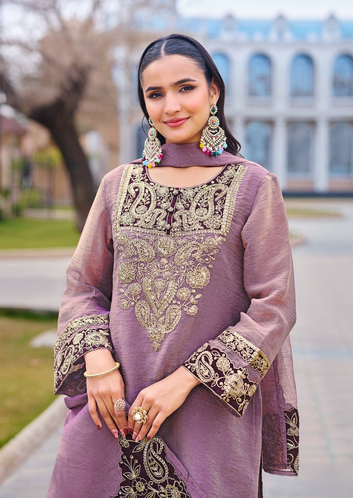 Mihika Lavender Full Work Premium Suit set