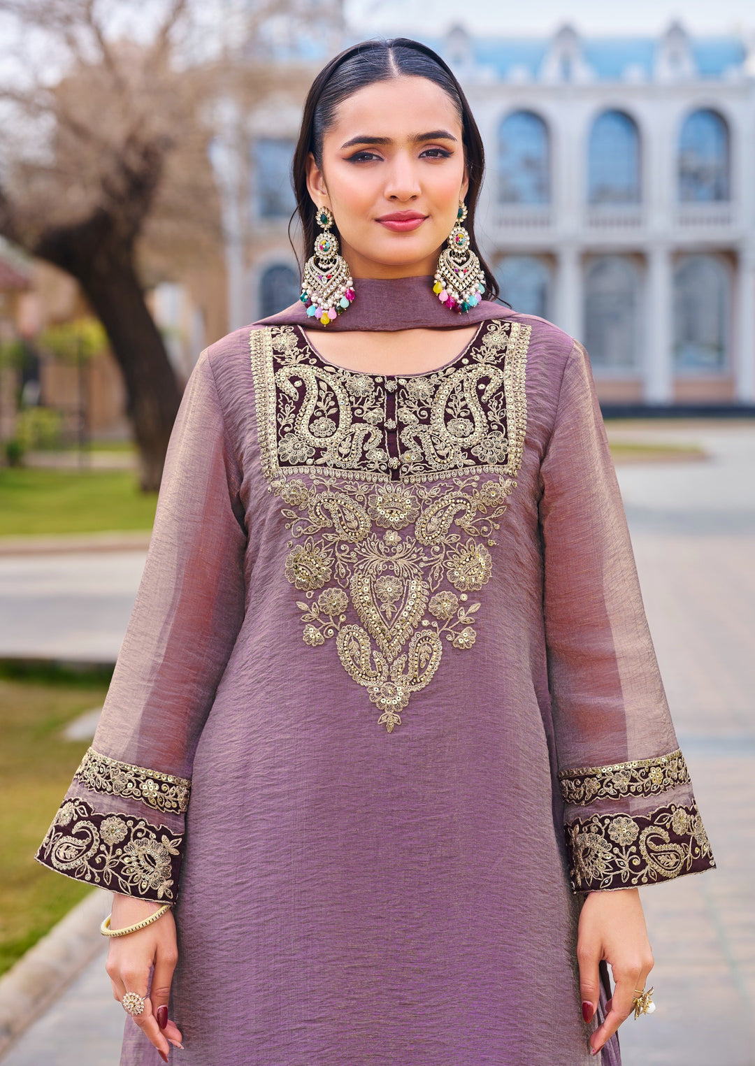 Mihika Lavender Full Work Premium Suit set