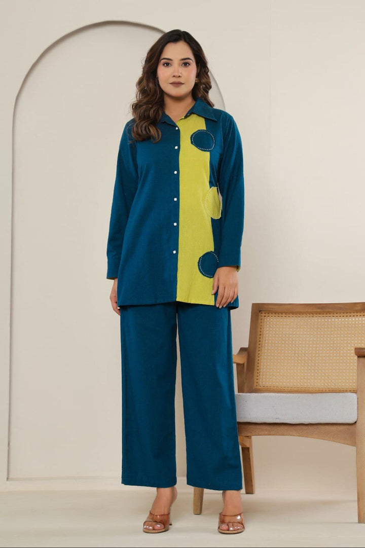 Puran Azure Cotton co-ord set