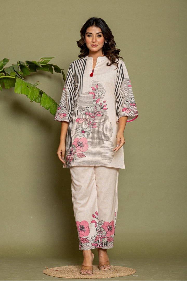 marda zeb printed cotton co-ord set