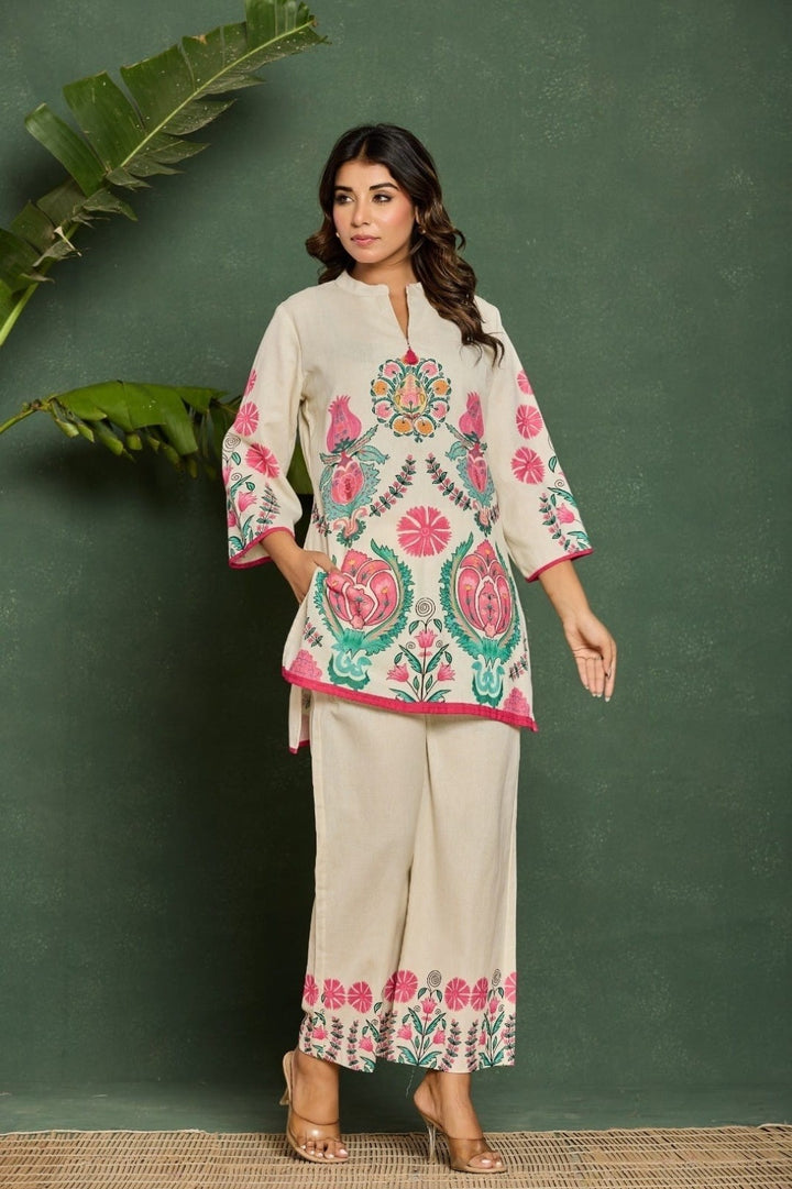 Marda Dove Printed Cotton Co-ord Set