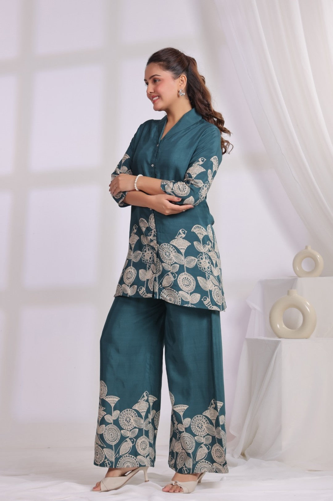 Ramoji cadet printed muslin co-ord set