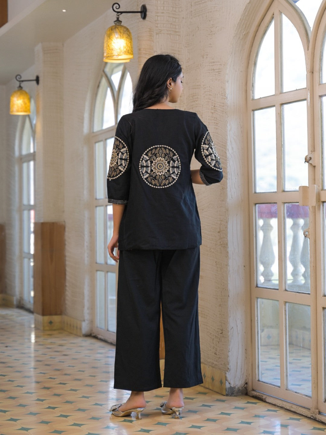 Mayri jade embroidery Cotton Jacket Co-ord set