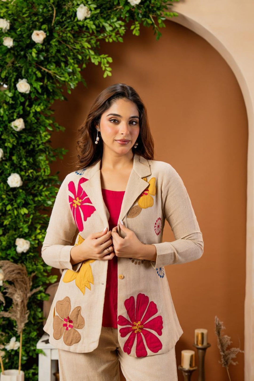 Opela Applique Jacket Co-ord set