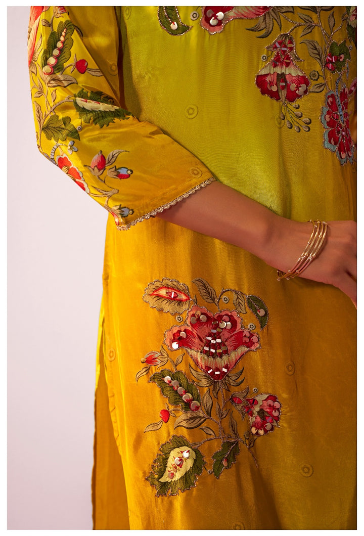 Shireen Canary Full Work Premium Suit Set